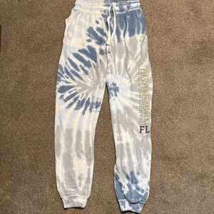 Daytona Beach Tie-Dye Joggers - Blue and White